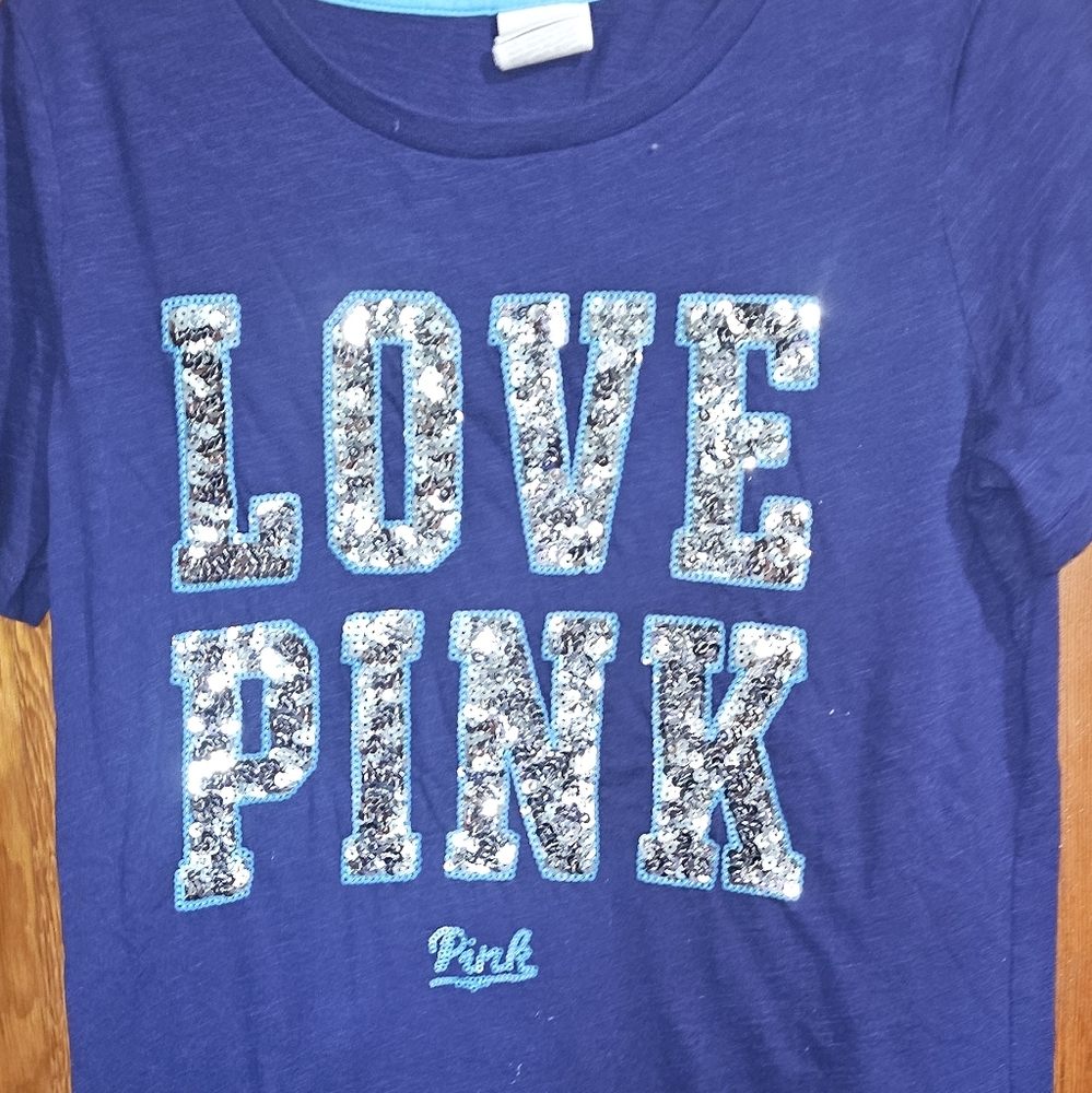 PINK Victoria's Secret Blue Short Sleeve Tee